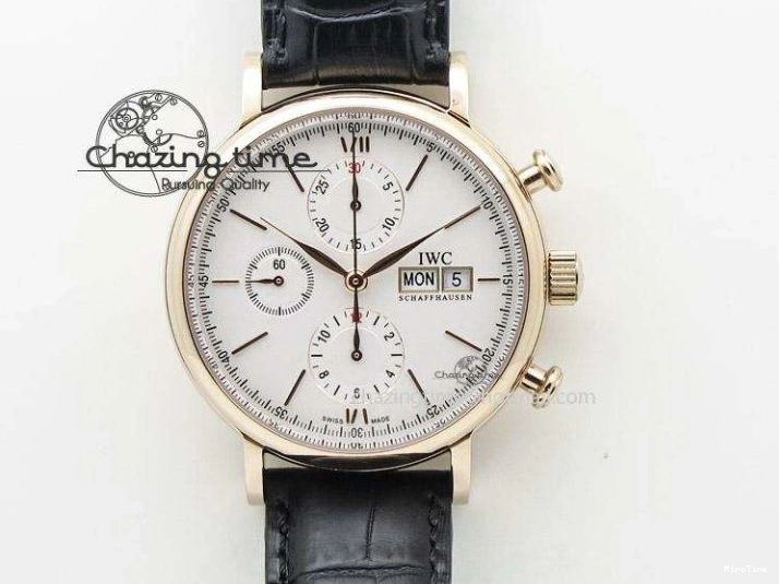 MIROTIME 0513 Youthful Pilot Spitfire 3878 Chrono BP Gray Dial SS On Black Leather Strap A 7368